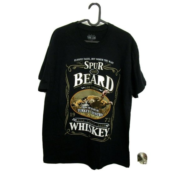 Spur & Beard Aged Whiskey Turkey Large T Shirt - Men/Youth  100% Cotton -  New - Picture 2 of 8